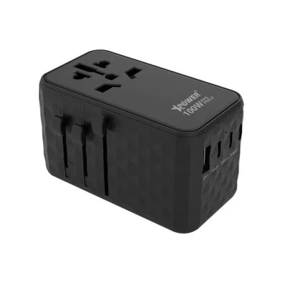 Xpower TA100 100 Watts 5 Output Gan PD Travel Adapter - Black